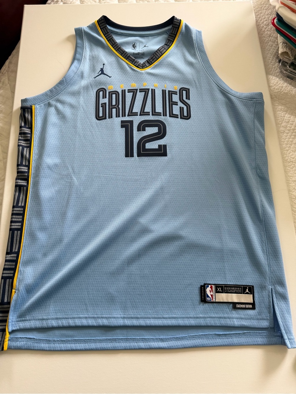 Jordan Memphis Grizzlies #12 Light Blue Basketball Jersey Ja Morant